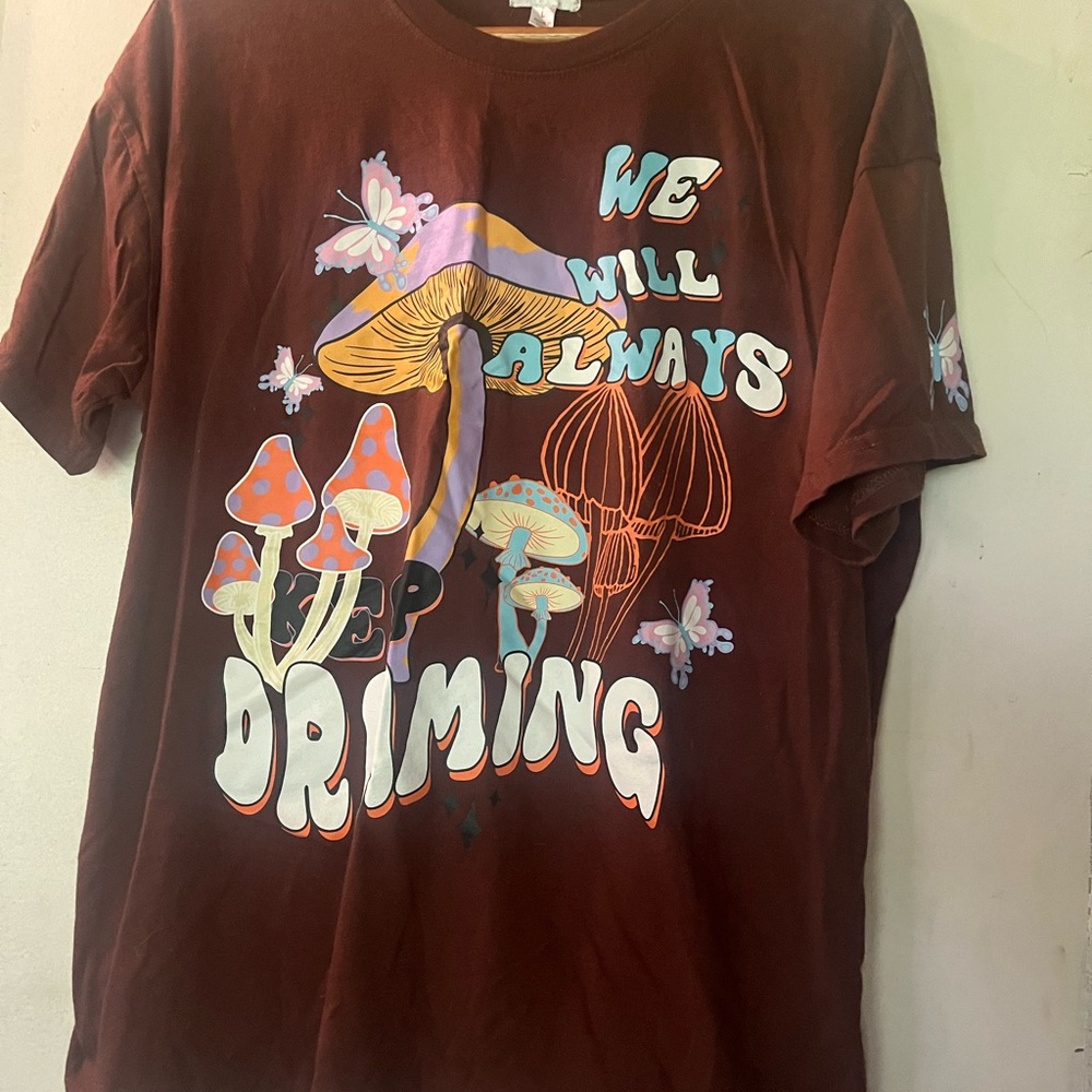Source Unknown Brown Graphic T-Shirt Short Sleeve Relaxed